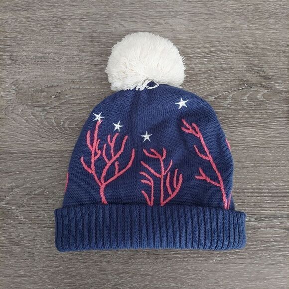 Rella Cable Knit Merino Wool Blend Fleece Lined Pom Pom Beanie One Size - Picture 3 of 4